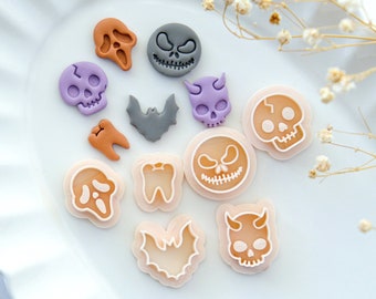 Halloween Polymer Clay Cutters: Spöklika örhängesmycken