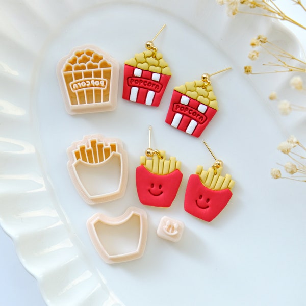 Cute Food Polymer Clay Cutters | Summer Clay Cutters | Clay Earring Cutters | Polymer Clay Earring Cutter | Popcorn Fries