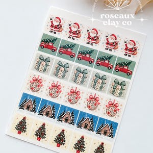 Winter Christmas Postage Stamp Polymer Clay Transfer Sheet & Matching Cutters