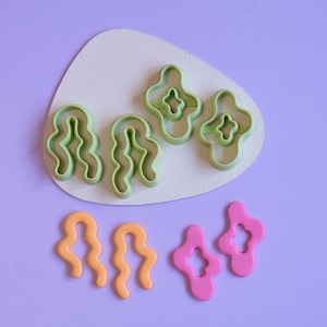 Organic Shaped Donut Polymer Clay Cutters Funky Clay Earring Cutters U Shaped Cutters Set Polymer Clay Tools Supplies image 3