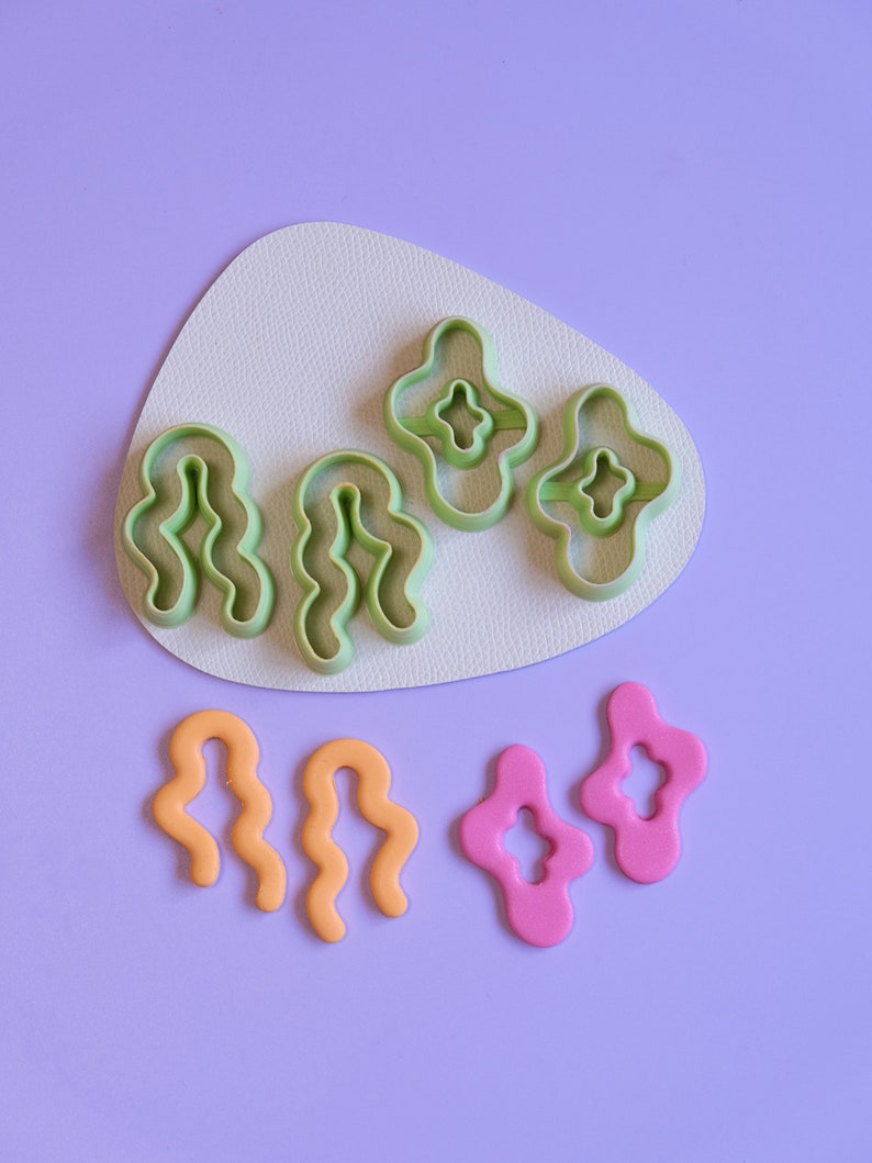 Organic Shaped Donut Polymer Clay Cutters Funky Clay Earring Cutters U Shaped Cutters Set Polymer Clay Tools Supplies image 3