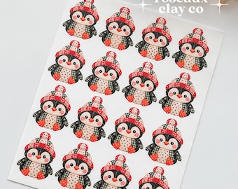 Patchwork Penguin Polymer Clay Transfer Paper & Matching Cutter