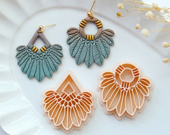 Feather Polymer Clay Cutters | Boho Clay Earring Molds | Jewelry Making Tools