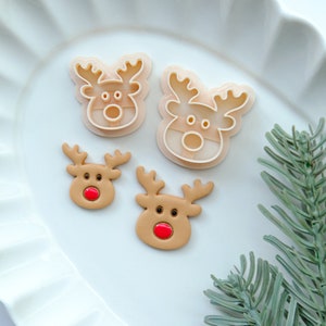 Reindeer Christmas Polymer Clay Cutters | Holiday Clay Cutter | Winter Clay Earring Cutter | Jewelry Making | Animal Cutter | Clay Tools