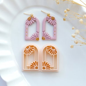Daisy Flower Arch Cutout Polymer Clay Cutters | Spring Clay Cutters | Floral Clay Cutters | Jewelry Earring Making | Polymer Clay Tools