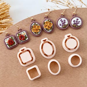 Embroidery Hoop Polymer Clay Cutters | Clay Cutter Set | Clay Earring Cutters | Polymer Clay Cutter for Jewelry Making