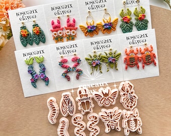 Insect Polymer Clay Cutters | Bug Clay Earring Molds | Jewelry Making Tools | Mantis Cicada Beetle