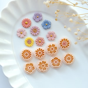 Spring Flower Stud Polymer Clay Cutters | Spring Clay Cutters | Flower Cutters for Earring Making | 3d Printed Cutter | Clay Tools