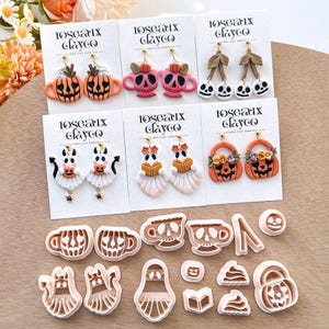 Spooky Ghost Polymer Clay Cutters | Halloween Clay Cutter | Clay Earring Cutters | Jack O Lantern | Clay Jewelry Making | Polymer Clay Tools