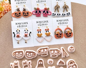 Spooky Ghost Polymer Clay Cutters | Halloween Clay Earring Molds | Jewelry Making Tools