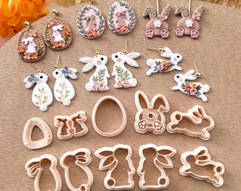 Easter Bunny Polymer Clay Cutters: Jewelry Making Tools