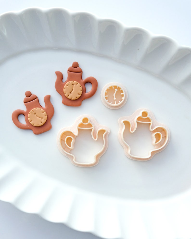 Fairy Teapot and Clock Clay Cutters Polymer Clay Cutter Clay Earring Cutters Jewelry Making Kits Clay Supplies image 3