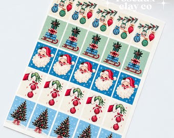 Winter Christmas Postage Stamp Polymer Clay Transfer Sheet & Matching Cutters