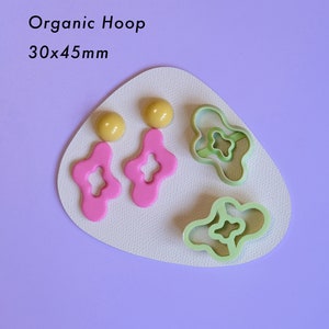 Organic Shaped Donut Polymer Clay Cutters Funky Clay Earring Cutters U Shaped Cutters Set Polymer Clay Tools Supplies Organic Hoop Set