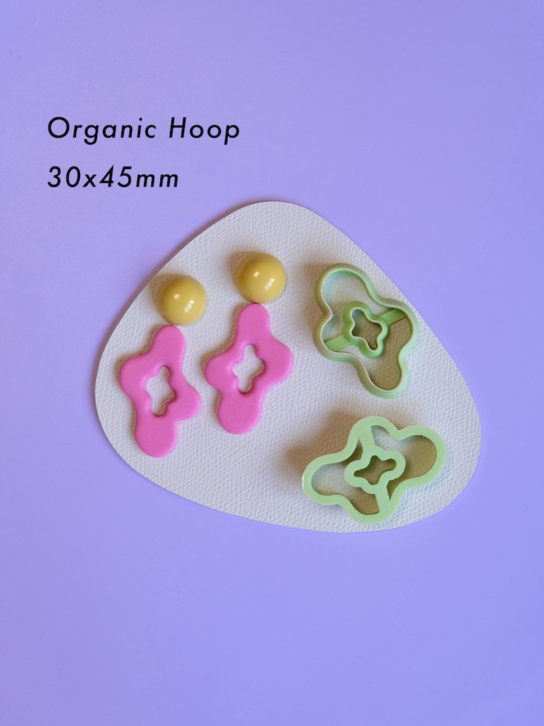 Organic Shaped Donut Polymer Clay Cutters Funky Clay Earring Cutters U Shaped Cutters Set Polymer Clay Tools Supplies Organic Hoop Set