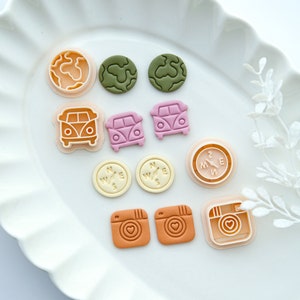 Camping Clay Cutters | Travel Clay Earring Cutters | Embossing Cutters for Earring Jewelry Making | Stud Clay Cutters
