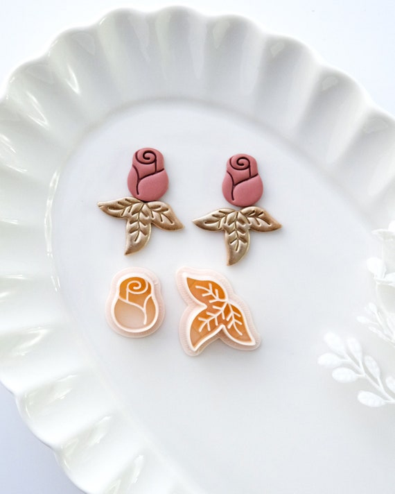 Rose Flower Polymer Clay Cutter Set Valentines Clay Cutters Jewelry Making  Mothers Day Clay Cutters 