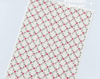 Pink Rose Trellis Polymer Clay Transfer Sheet