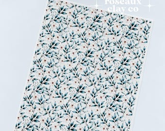 Ivory Floral Vines Polymer Clay Transfer Paper