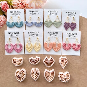 Scalloped Fan Polymer Clay Cutters | Embossing Clay Cutters | Clay Earring Cutters | Jewelry Making | Polymer Clay Tools | Clay Cutter Set
