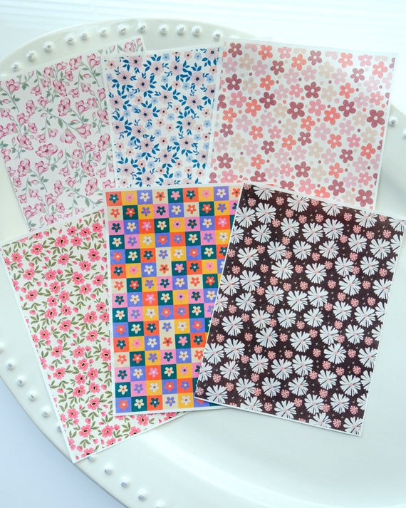 Floral Image Transfer Paper: Water Soluble for Polymer Clay (10x13cm)