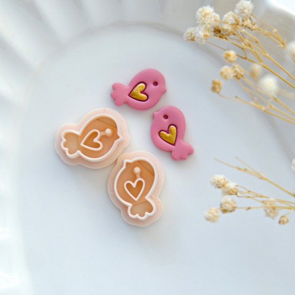 Love Bird Valentines Clay Cutters | Valentines Earring Cutters | Jewelry Making | Clay Tools | Stud Cutters