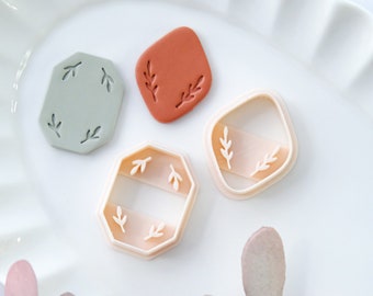 Leaf Art Deco Polymer Clay Cutters | Octagon Rhombus Clay Cutters | Geometric Earring Cutters