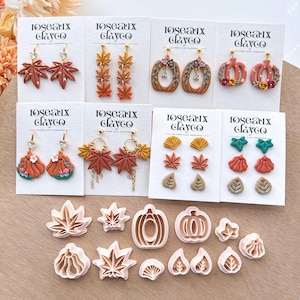 Fall Maple Leaves Polymer Clay Cutters | Autumn Clay Cutters | Clay Earring Cutters | Jewelry Making | Pumpkin Cutters | Polymer Clay Tools