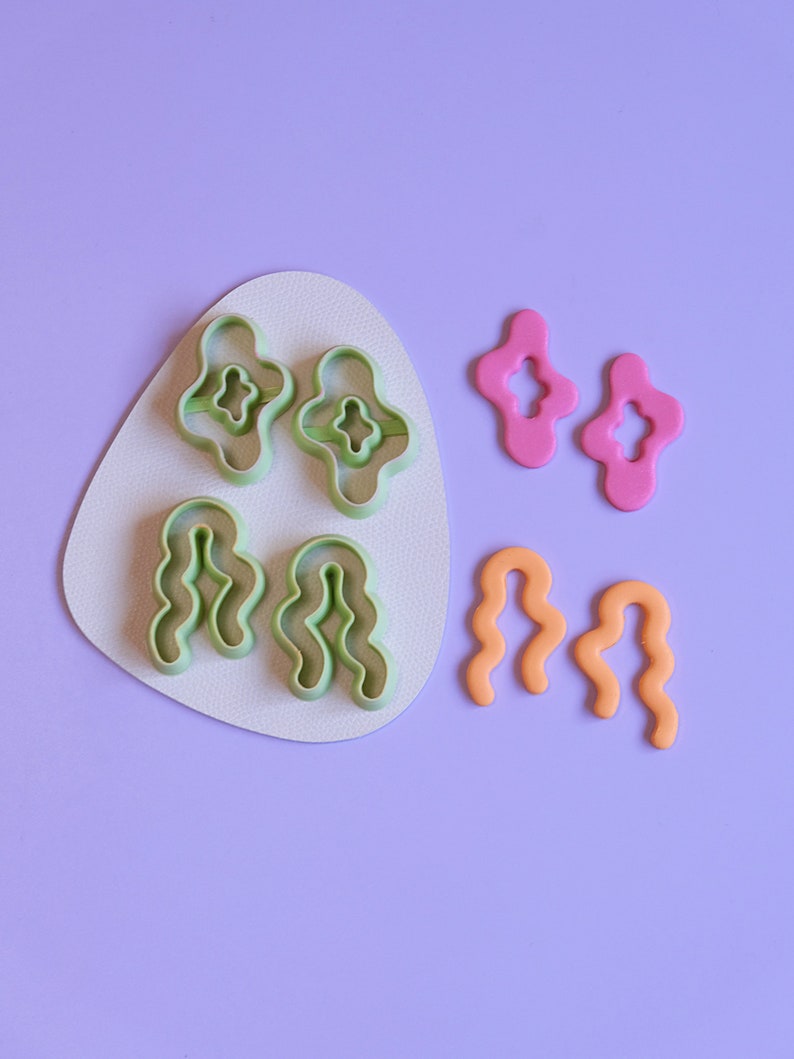 Organic Shaped Donut Polymer Clay Cutters Funky Clay Earring Cutters U Shaped Cutters Set Polymer Clay Tools Supplies image 1