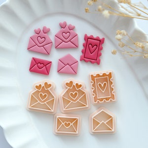 Envelope Stamp Polymer Clay Cutters | Valentines Day Clay Cutters | Clay Earring Cutters | Jewelry Making | Clay Tools | Clay Cutter Set