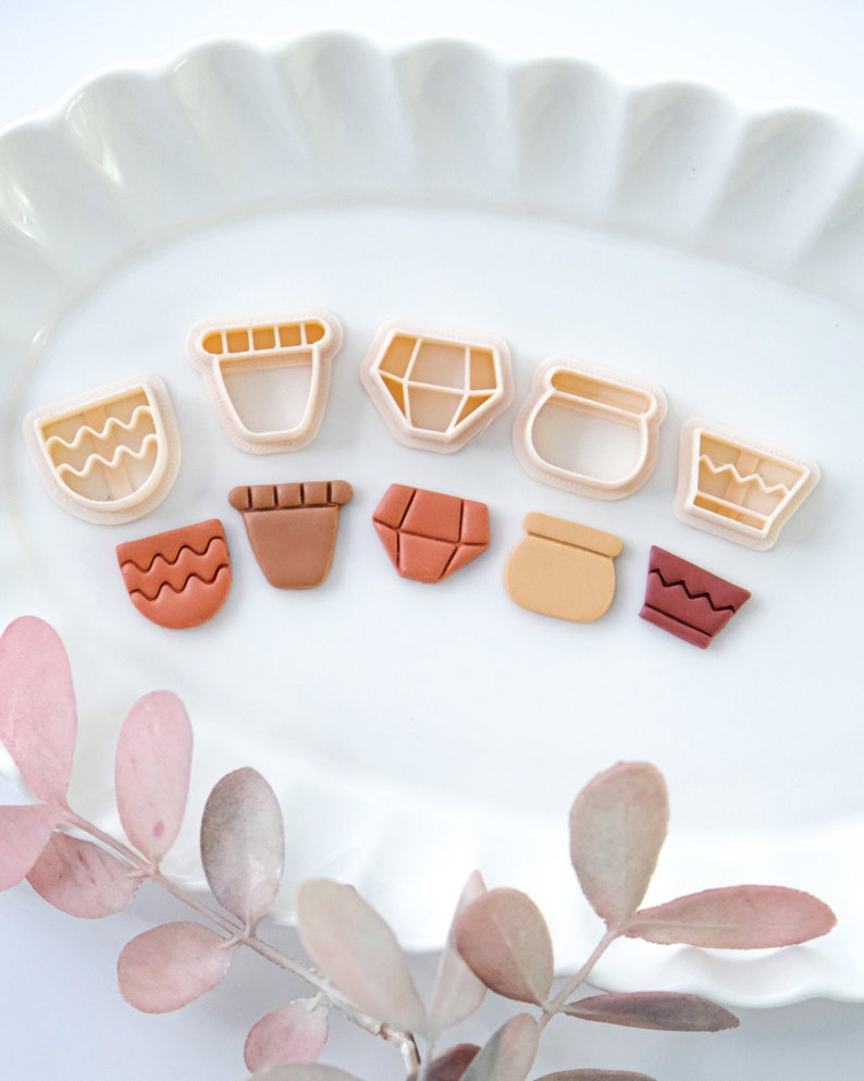 Plant Pots Polymer Clay Cutters Stud Earring Cutters Jewelry Making image 1