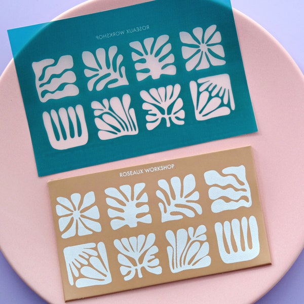 Abstract Floral Tile Silk Screen Stencils For Polymer Clay Earring | Clay Stencils | Reusable Stencil | Earring Designs