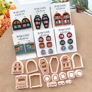 Bookshelf Polymer Clay Cutters | Book Clay Cutters | Clay Earring Cutters | Clay Jewelry Making | Stud Clay Cutters | Polymer Clay Tools