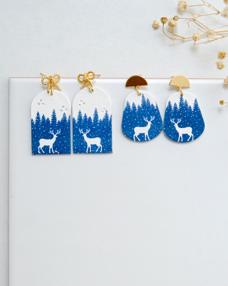 Winter Clay Transfer Paper Christmas Image Transfer Sheet for Polymer Clay Earrings image 3