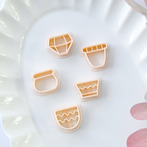 Plant Pots Polymer Clay Cutters Stud Earring Cutters Jewelry Making 5 plant pots cutters