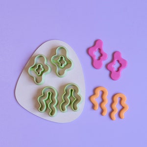 Organic Shaped Donut Polymer Clay Cutters Funky Clay Earring Cutters U Shaped Cutters Set Polymer Clay Tools Supplies Full Set (4 cutters)