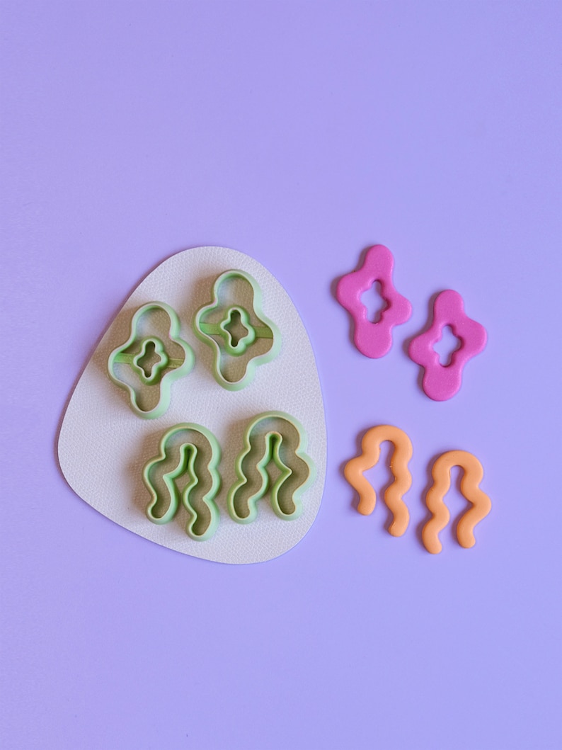 Organic Shaped Donut Polymer Clay Cutters Funky Clay Earring Cutters U Shaped Cutters Set Polymer Clay Tools Supplies Full Set (4 cutters)