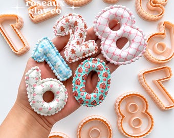 Scalloped Numbers 0–9 Polymer Clay Cutters | Individual Number & Full Set