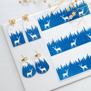 Winter Clay Transfer Paper Christmas Image Transfer Sheet for Polymer Clay Earrings image 4