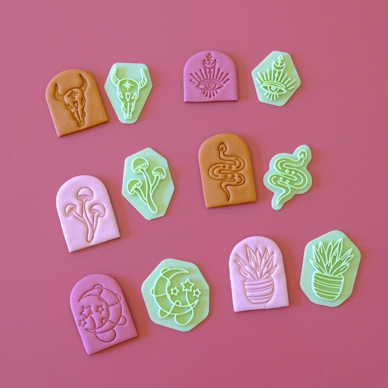 Boho Polymer Clay Stamps Clay Embossing Stamps Soap Etsy