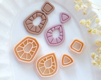 Art Deco Polymer Clay Cutters | Geometric Clay Earring Molds | Jewelry Making Tools