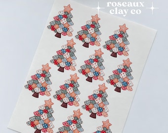 Patchwork Christmas Tree Polymer Clay Transfer Paper & Matching Cutter