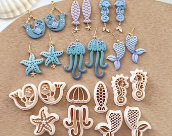 Ocean Animal Clay Cutters: Summer Earring Jewelry Making