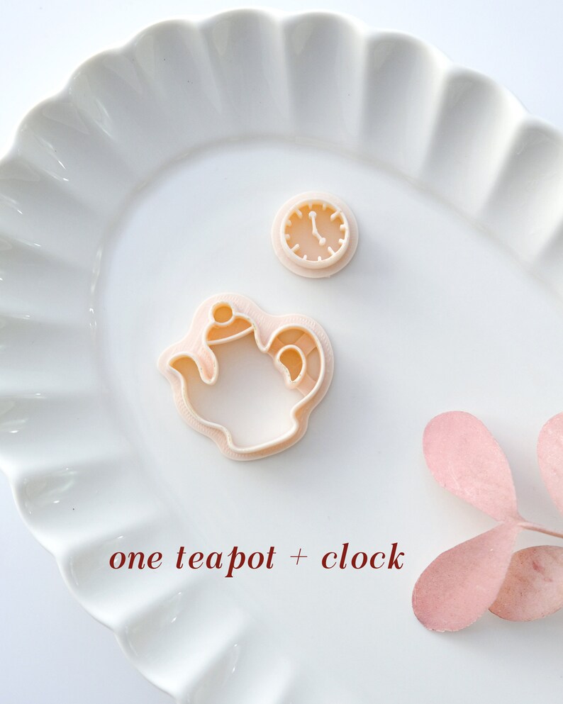 Fairy Teapot and Clock Clay Cutters Polymer Clay Cutter Clay Earring Cutters Jewelry Making Kits Clay Supplies One Teapot + Clock