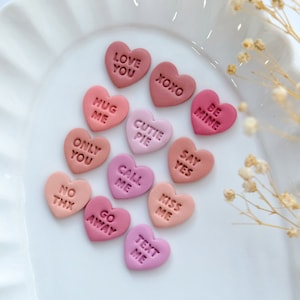 Conversation Heart Valentines Clay Cutters | Stud Cutters Pack | Valentines Earring Cutters | Polymer Clay Cutters | Jewelry Making