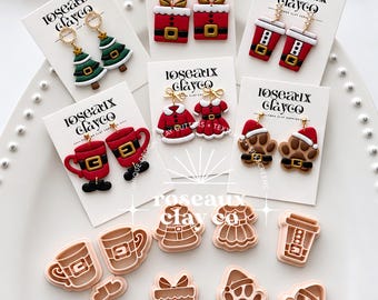 Christmas Santa Belt Inspired Polymer Clay Cutters| Winter Holiday Clay Earring Molds | Jewelry Making Tools