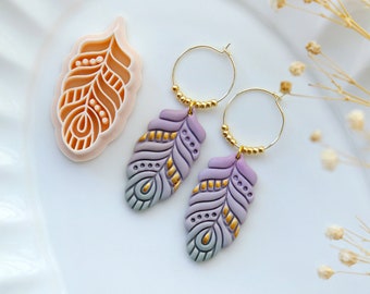 Feather Polymer Clay Cutter | Boho Clay Earring Mold | Jewelry Making Tools