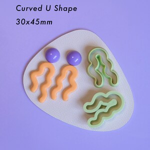 Organic Shaped Donut Polymer Clay Cutters Funky Clay Earring Cutters U Shaped Cutters Set Polymer Clay Tools Supplies Curved U Shape Set