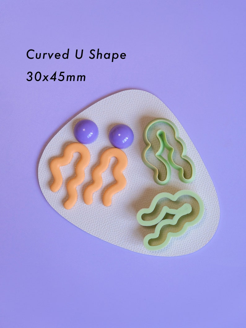 Organic Shaped Donut Polymer Clay Cutters Funky Clay Earring Cutters U Shaped Cutters Set Polymer Clay Tools Supplies Curved U Shape Set