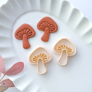 emporte-pièce champignon en pâte polymère | Moule pour boucles d'oreilles bohème printanier en argile | Outils de fabrication de bijoux